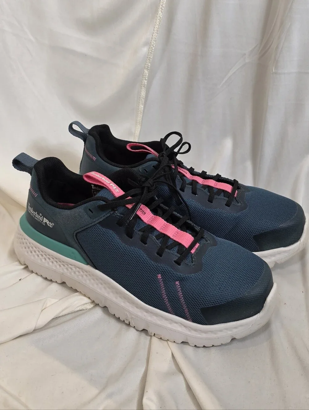 Timberland PRO Setra Women 7.5 W Comp Safety Toe Work Shoe Sneakers Teal A5RTJ